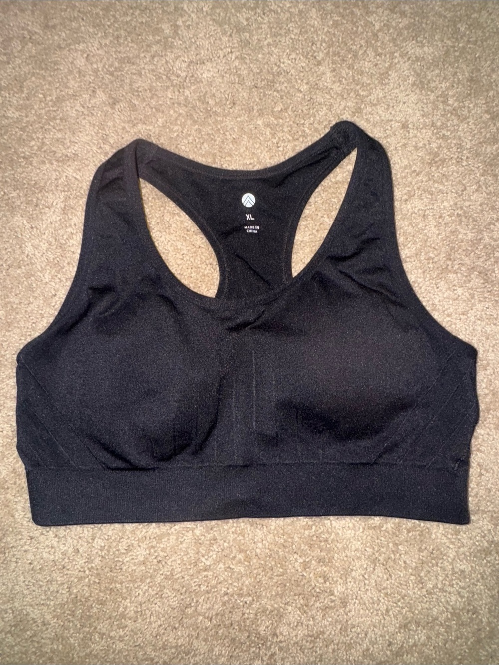 Racerback Support Sports Bra - Black